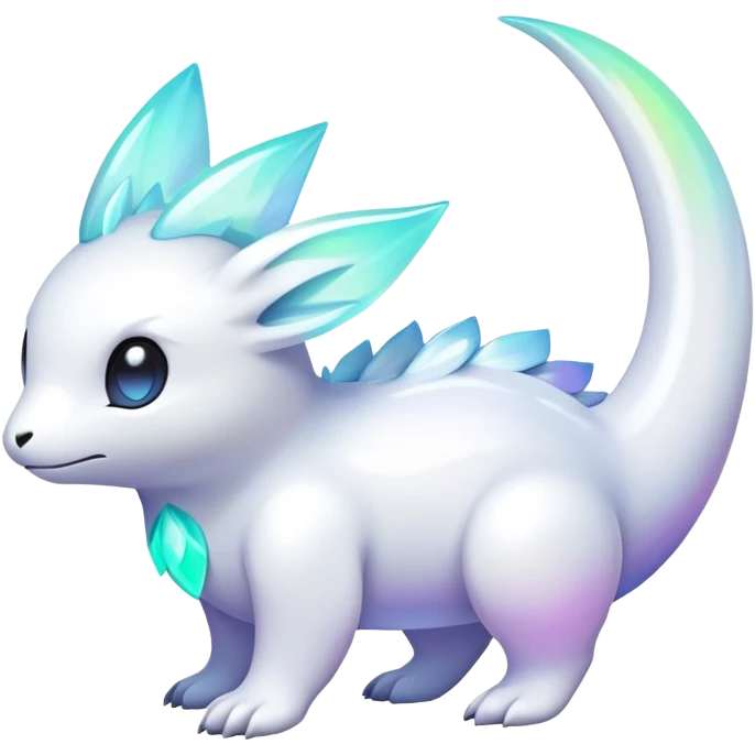  Iridescent white pale fakemon-creature  emoji