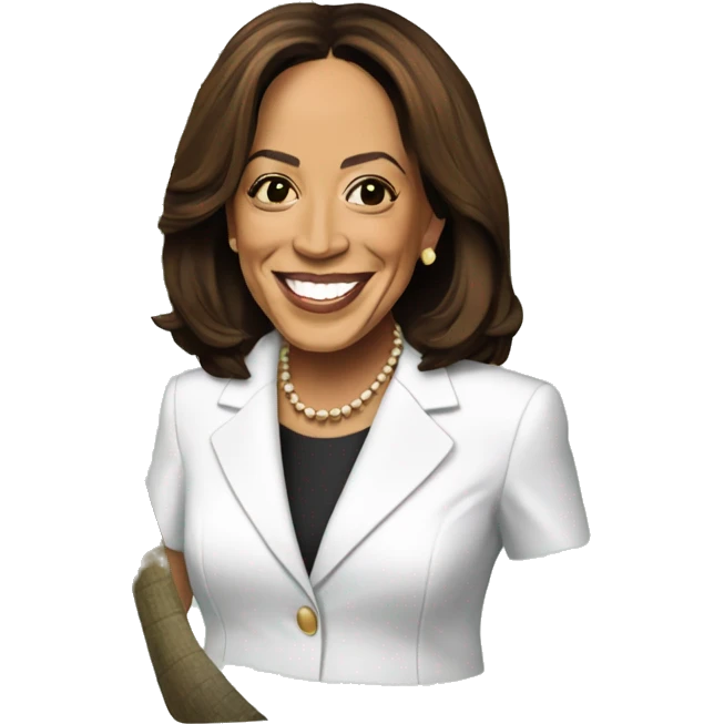 kamala harris next to a coconut tree emoji