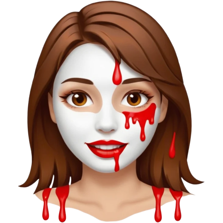Brown Hair Woman , white paint , drip, face, hot  Sexy, lips emoji