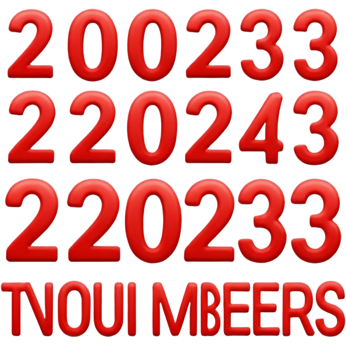 red numbers "2023" emoji