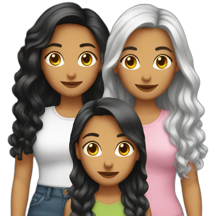 3 latin female friends  emoji