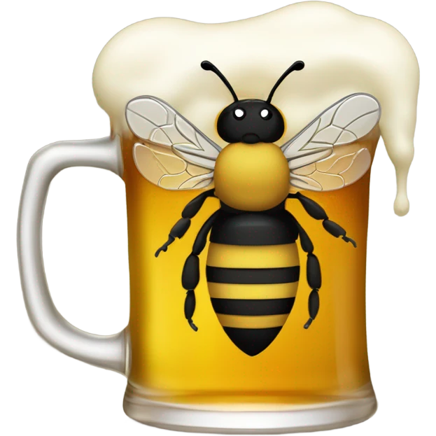 Bee drinking beer emoji