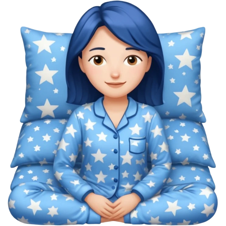  "type": "human",
      "look": "woman in star-print pyjamas, soft blue set, sleepy smile", emoji