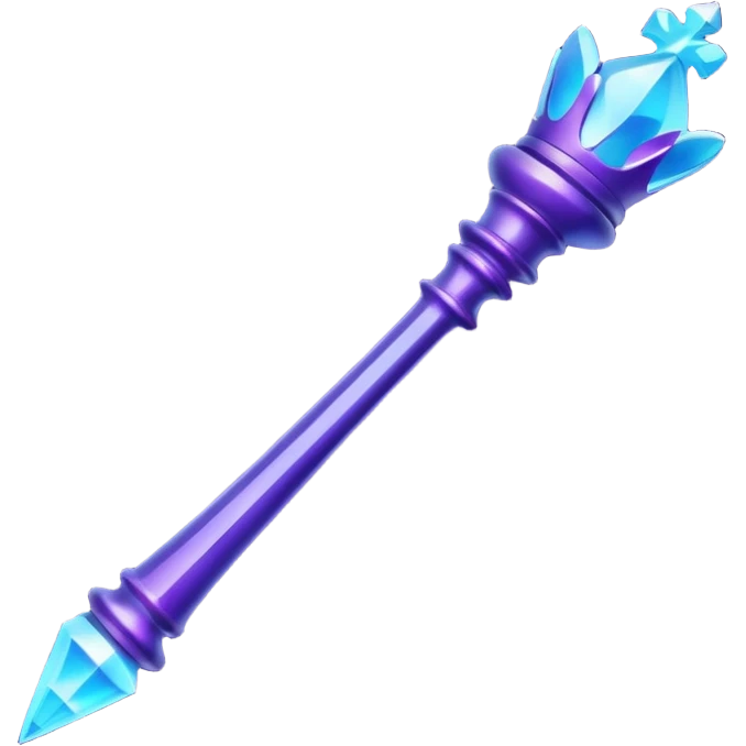 Create a small, visually appealing icon of a magic wand (chess wand style) to represent creativity and artistic design. Use a clean, modern look with glowing accents in purple and blue shades.
 emoji