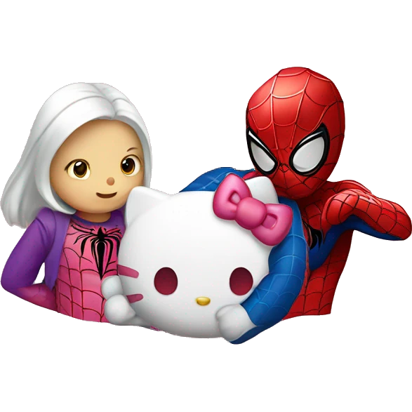 hello kitty and spiderman emoji