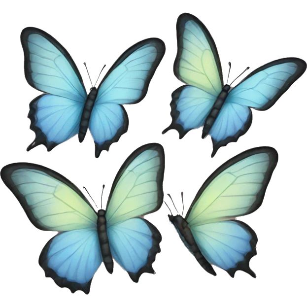 Four butterflies who are friends emoji