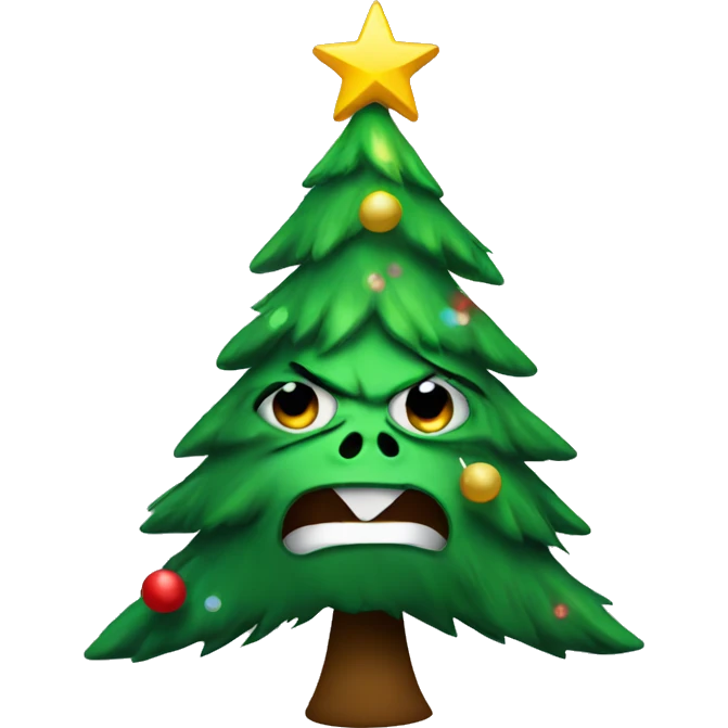 Angry Christmas tree emoji