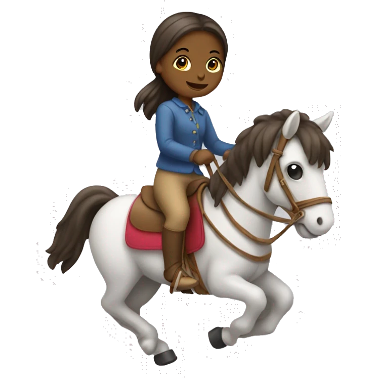 Girl riding a hobby horse emoji