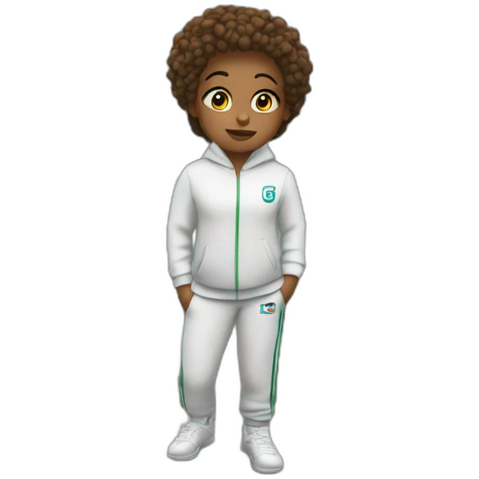 midhet stands in a white track suit emoji