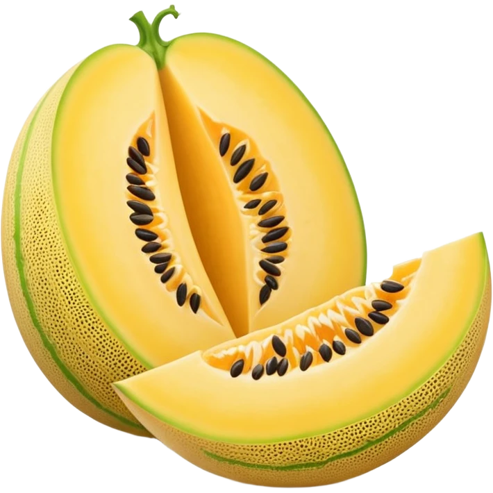 whole yellow melon with slice on right side  emoji