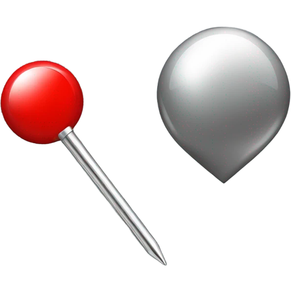 map pin, red and sliver emoji