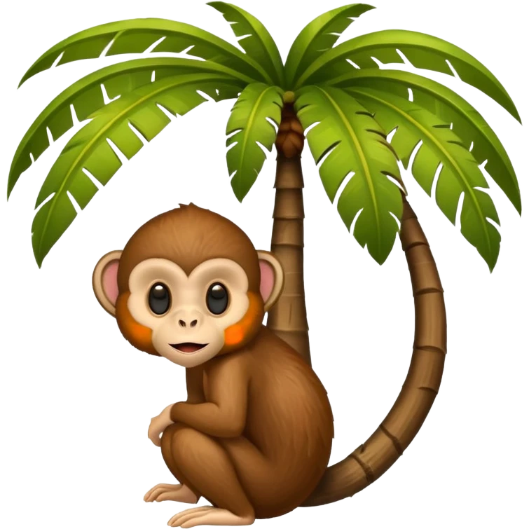 coconut tree with a monkey emoji