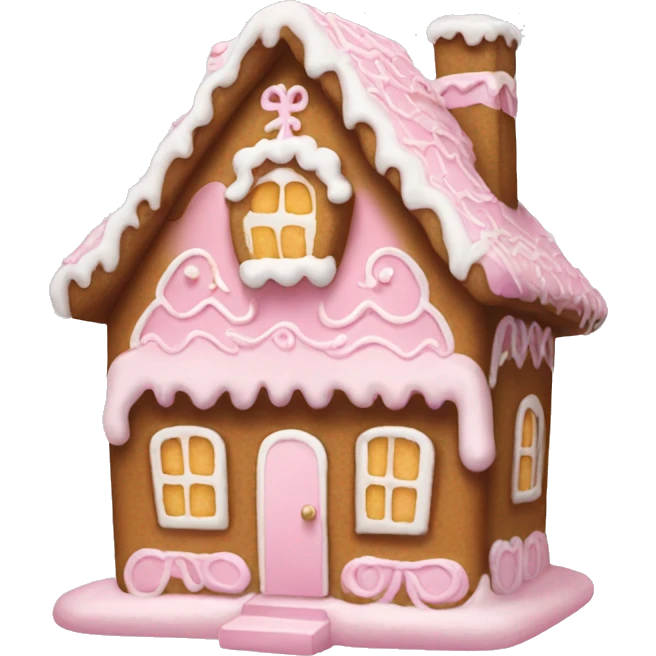 light pink gingerbread house emoji