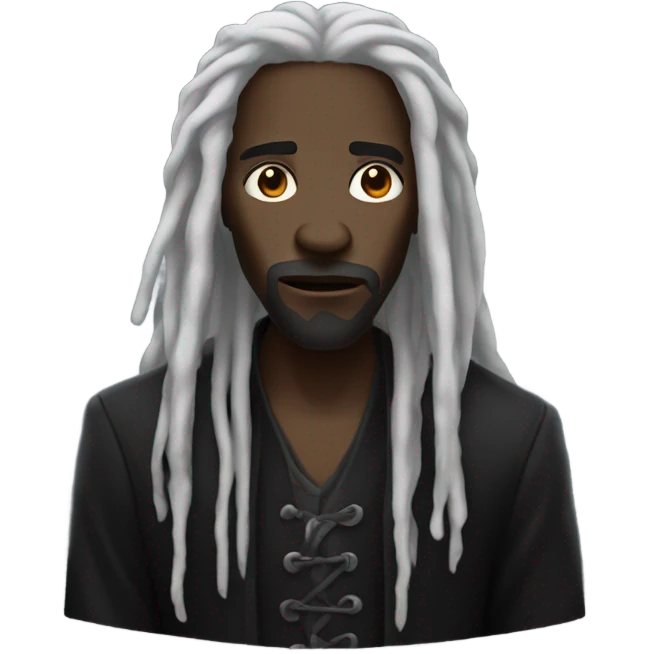 Black man with dreads being spooky  emoji