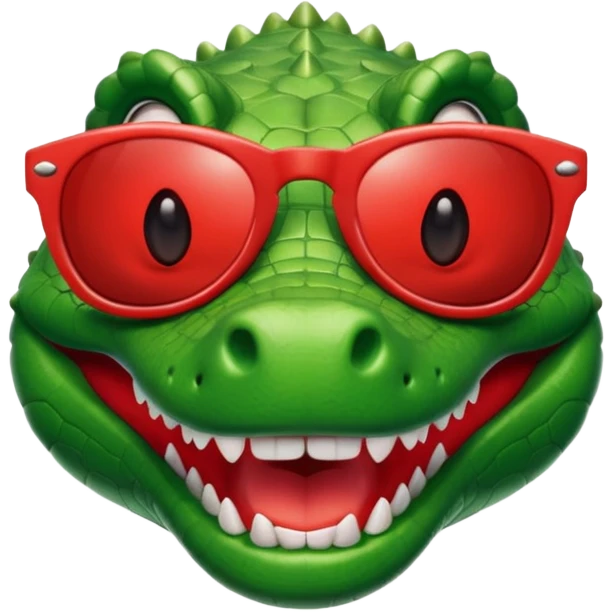 Crocodile wearing red sunglasses emoji