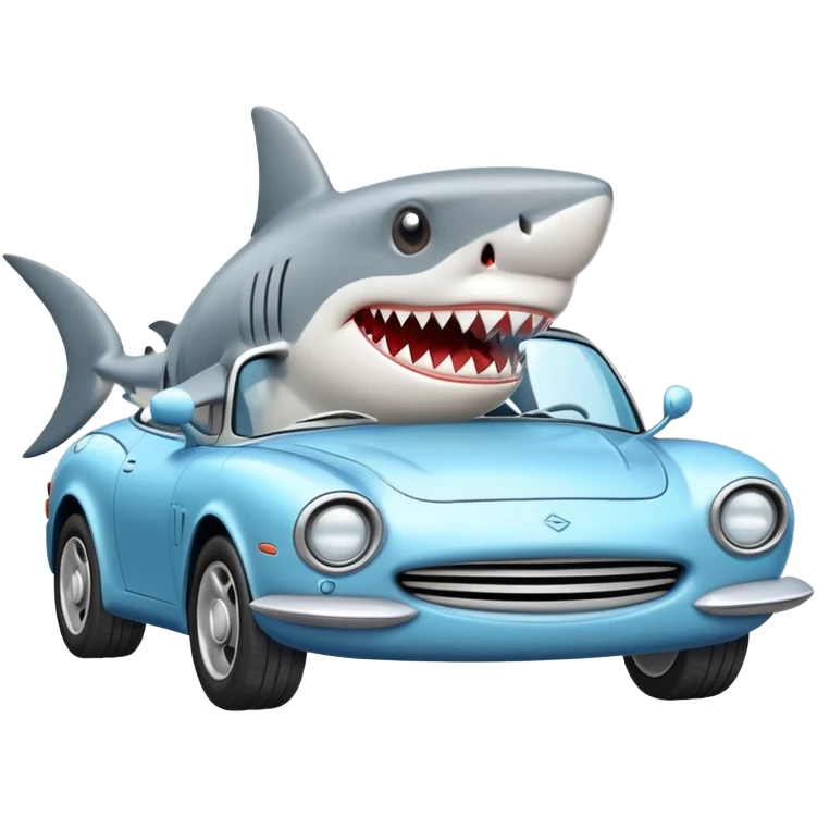 Shark Driving car emoji