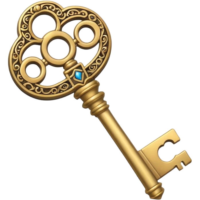 iOS style emoji, minimal ancient key, dark fantasy emoji