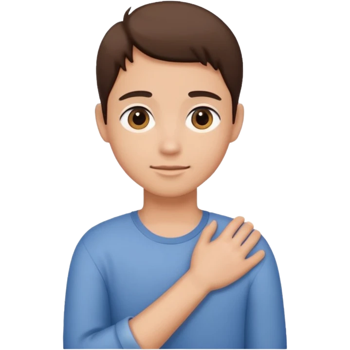 A Hand on placed on another persons shoulder zoomed in but you only see the one person and the hand on the shoulder which is coming from behind them like holding their shoulder  emoji