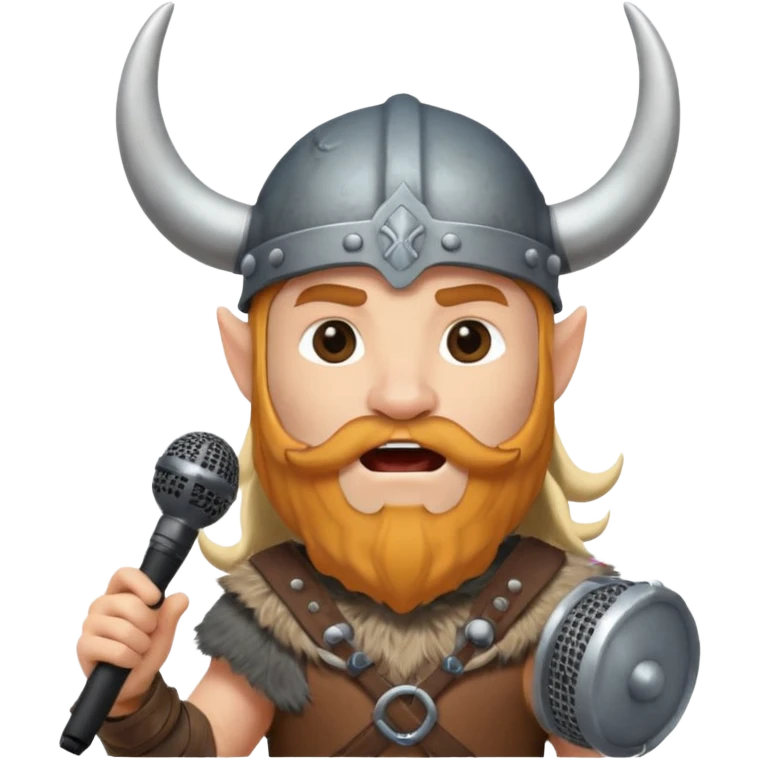 viking singing with micro, half body emoji