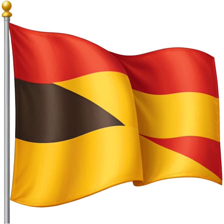 Red, white, and golden yellow horizontally sequenced tricolour flag emoji