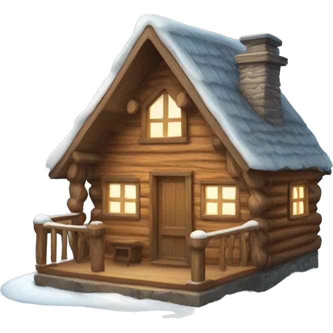 Cozy winter cabin emoji