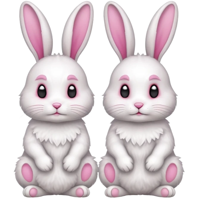 2 robbits , Clone. emoji