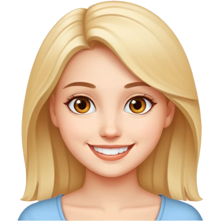 Beautiful girl with smiling eyes emoji