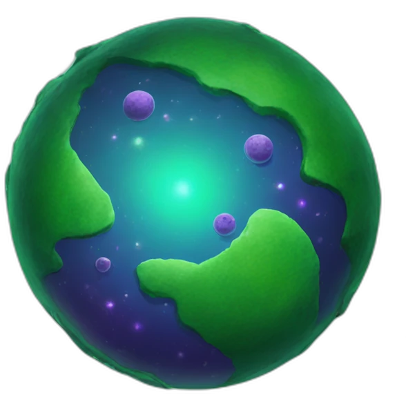 green planet with purple ring system emoji