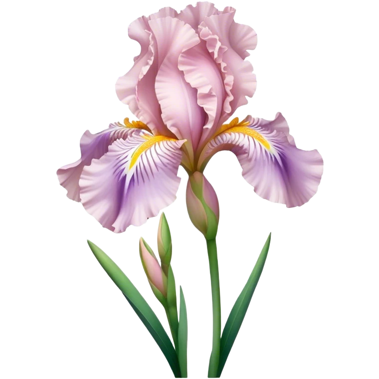single Soft Pink Iris, straight stem emoji