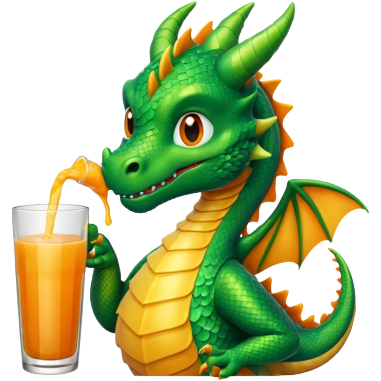 Dragon sipping a juice drink emoji