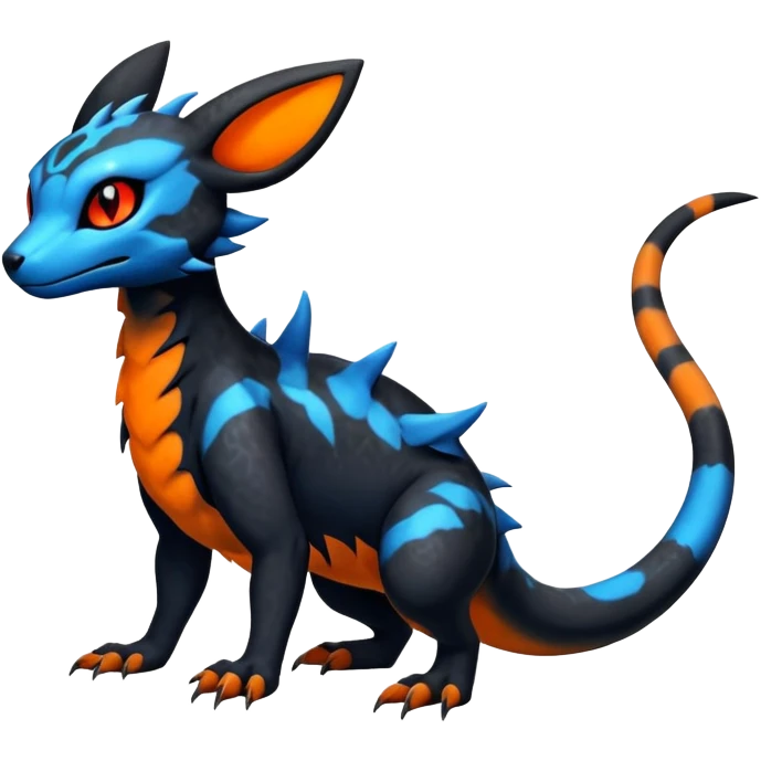 Guilmon-Salandit-Umbreon-Fakémon-hybrid-creature (full body)  emoji
