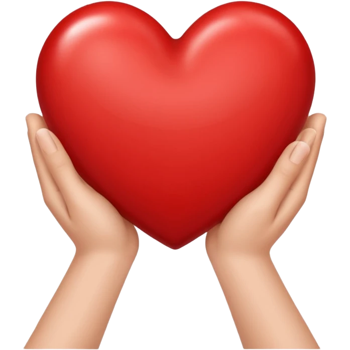 emoji of red heart with giving hands emoji