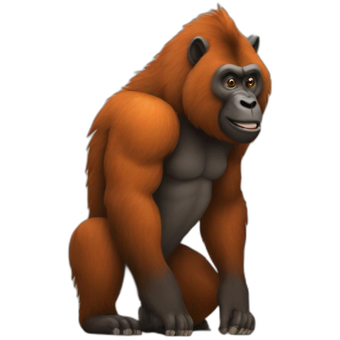 Renard sur un gorille emoji