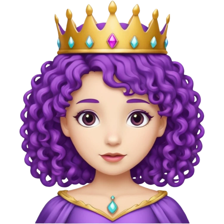 princess with purple curly hair emoji