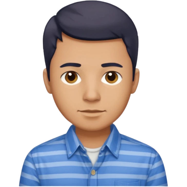 Man with blue Striped Shirt not a t shirt emoji