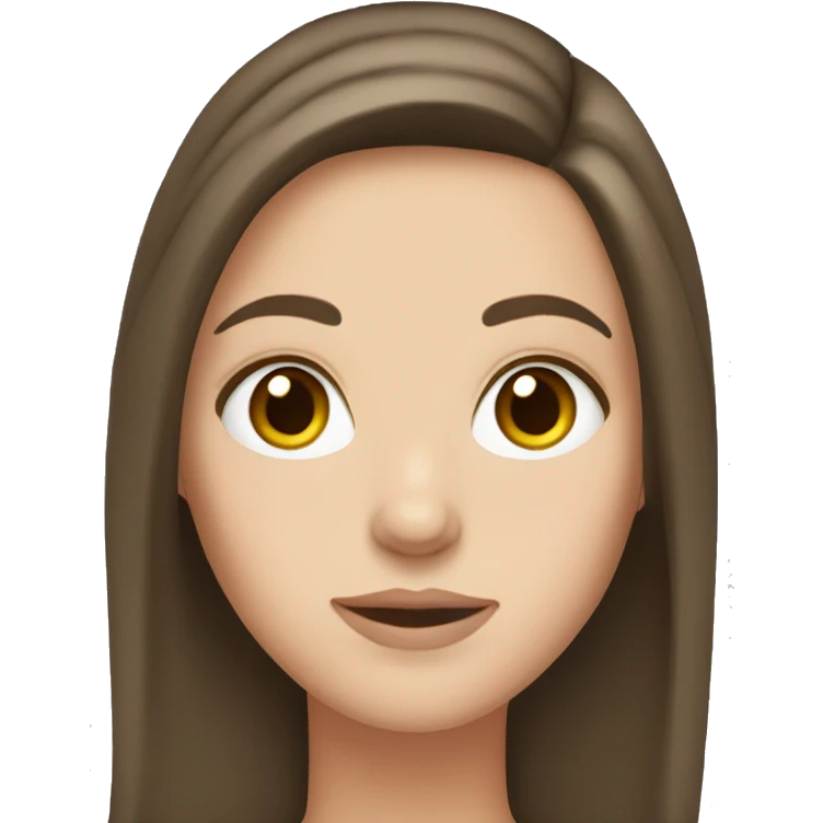 A white girl with brunette hair and light eyes emoji