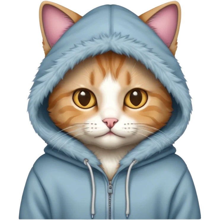 Cat wearing  a hoodie  emoji