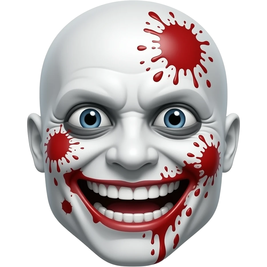 Crazy emoji smiley face with blood splatter emoji