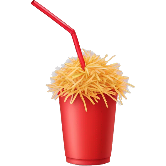 Red colour single Straw  emoji
