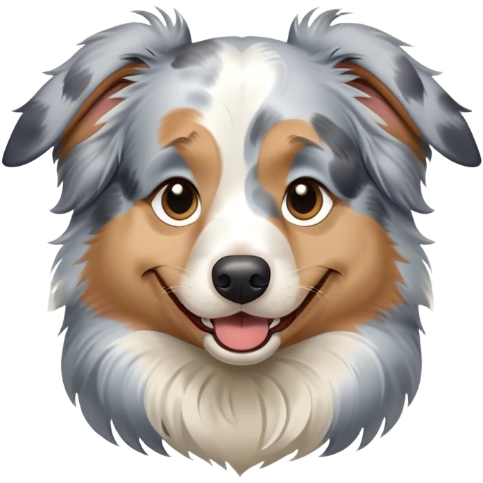 blue merle australian shepherd winking emoji
