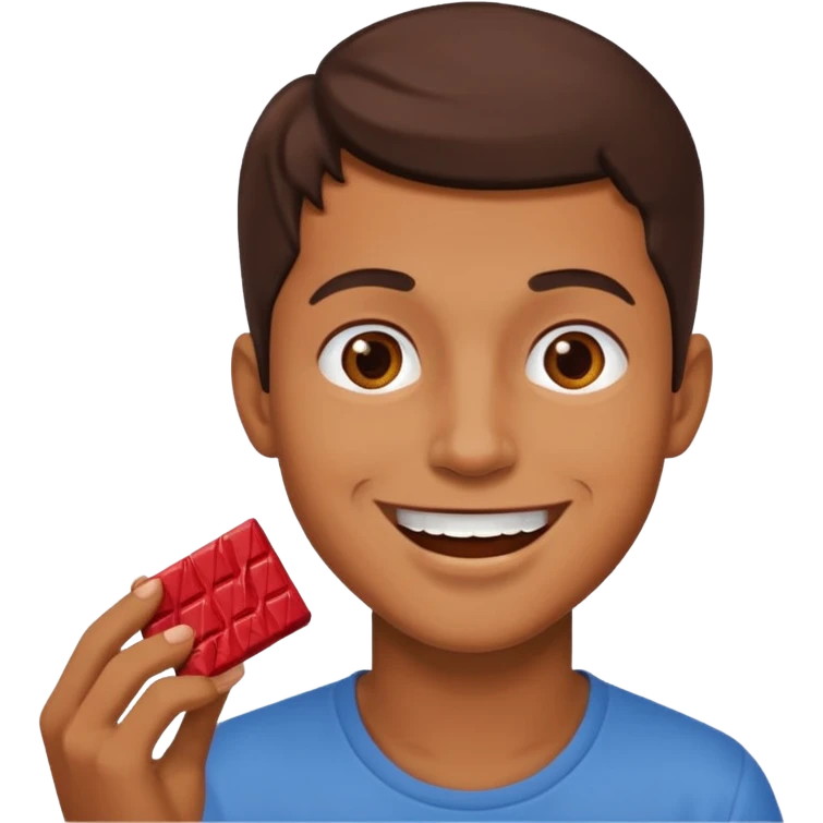 man eating chocolate emoji