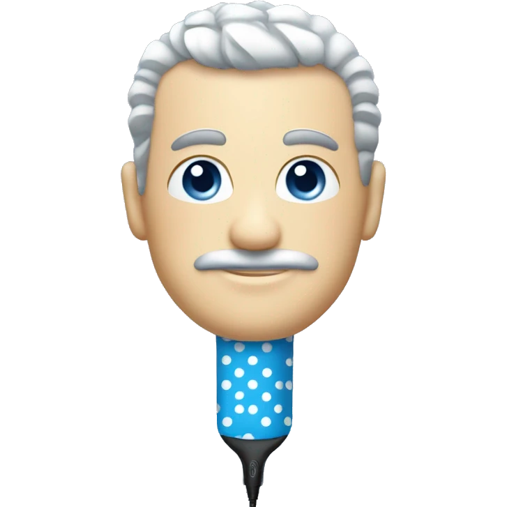 Blue polka dot electric razor emoji