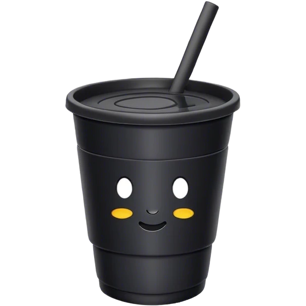 black plastic cup without face emoji