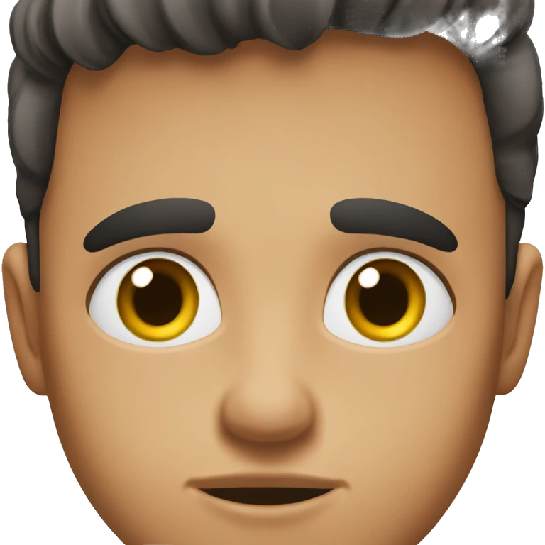A boy with luscious lashes and well shaped brows looking disgusted   emoji
