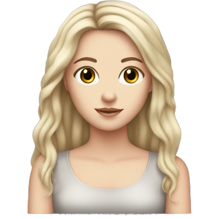 white girl, long back hair, black eye, hands beging  emoji