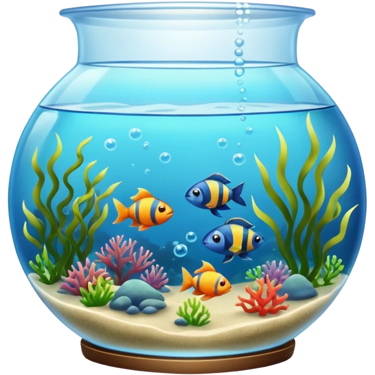 fish tank, with sea seed little bubbles. emoji