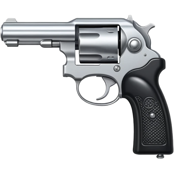 Classic pistol with black handle and silver barrel emoji