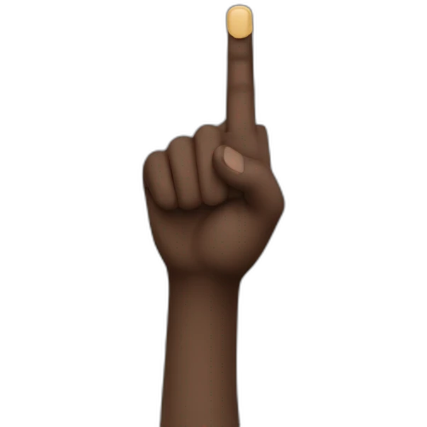 Darkskin finger pointing emoji