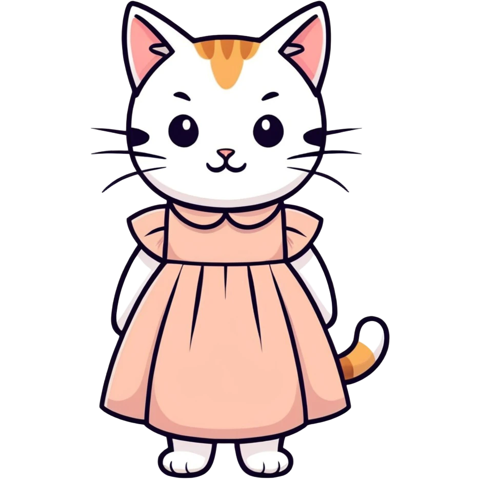 Gato con vestido elegante  emoji