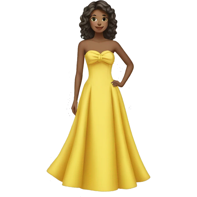 yellow strapless dress emoji